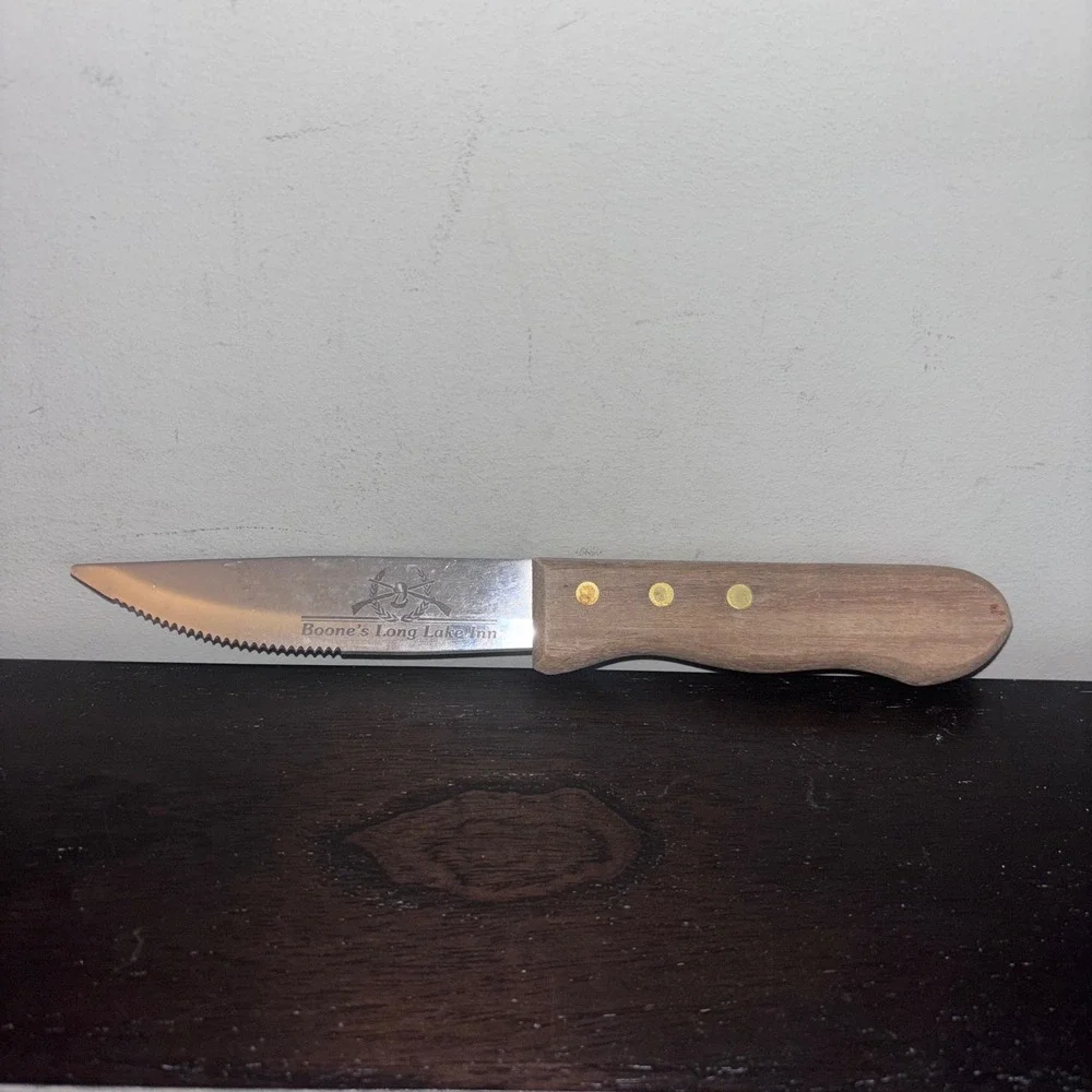 Boones Long Lake Inn | Walco Stainless Steel Serrated Steak Knife | Wood‎ Handle